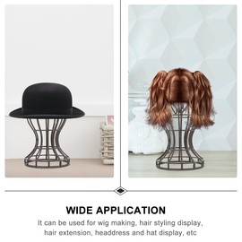 BESTOYARD 2pcs Plastic Wig Stand Wig Model Head Plastic Wig Hanger Glass Head Stand Cowboy Hat Stand Holder Mannequin Wig Stand Portable Wick