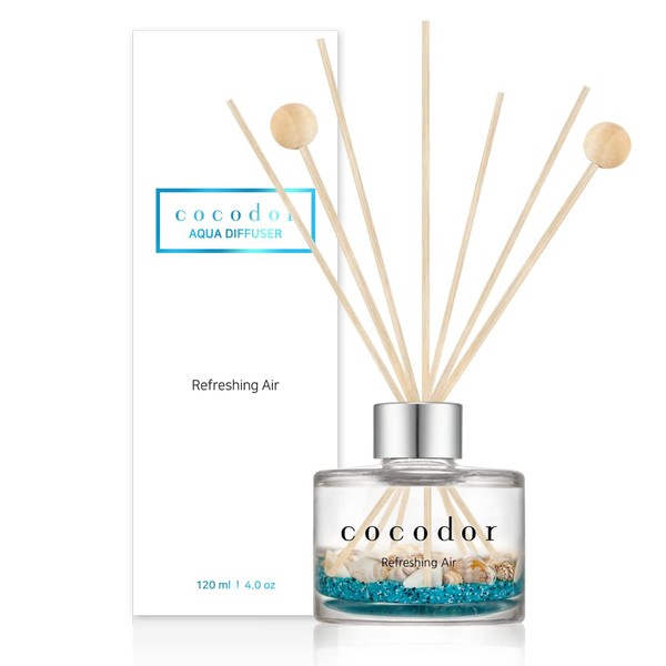 Cocod'or COCODOR Aqua Reed Diffuser/Refreshing Air, 4.05oz(120ml) /1 Pack, Birthday, Wedding Gift, Home & Office Decor Aromatherapy Diffuser Oil Gift Set