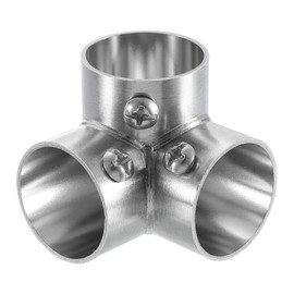 uxcell 1Pcs 90 Degree 3-Way Elbow Pipe Fitting Connector, Fit 1 Inch(25mm) OD Pipe Stainless Steel Structural Pipe Connector Chain Link Fence Clamp