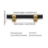 Goldenwarm 10 Pack Black and Gold Cabinet Pulls 3 Inch