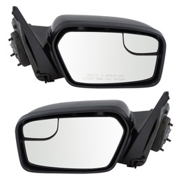 TRQ 2 Piece Driver and Passenger Side Mirror Assembly Set Manual Folding Manual Adjustment Non-Heated No Memory Chrome Compatible with 1992-1996 Ford Bronco 1992-1997 F150 F250 1997 F250 HD F350