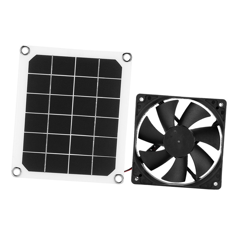 6V 10W Outdoor Solar Power Panel Exhaust Fan USB Charging