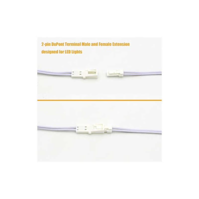 KOMIGAN 4 Pack 5 Meter (16.4ft) 2-PIN Dupont Terminal Male
