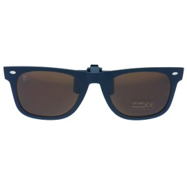 GoOpticians Retro Style Polarised Clip On Flip Up Sunglasses - Improved Grip (Brown)