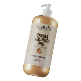Crema Luminosa Oro Glow Gold 500ml Efecto Bronceado Celesty