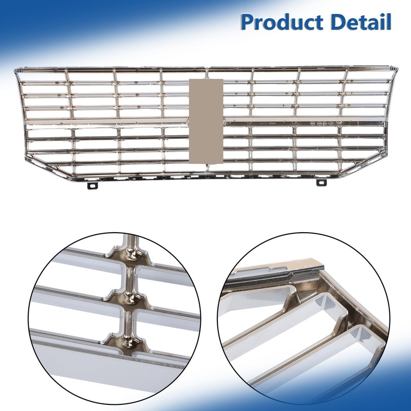 Silscvtt Front Upper Grille Chrome Straight Trim Style Replacement for