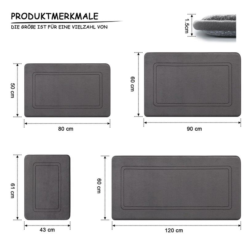chakme Non-Slip Bath Mat, Bathroom Rug, Soft Bath Mat, Absorbent