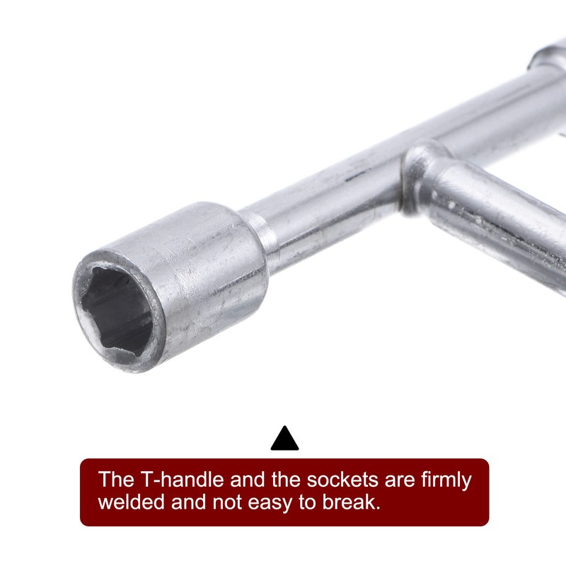 sourcing map 4pcs 3-Way Wrench, 8mm 9mm 10mm Socket T