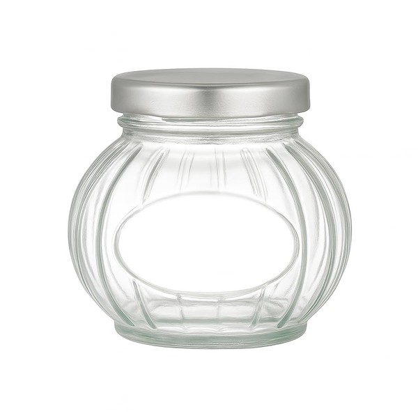 12 (Twelve) x 8 oz (225 ml) Faceted Glass Jar