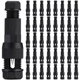 LEONLITE 40-Pack Low Voltage Wire Connectors, Fastlock Wire Connectors for Landscape Lighting, 12/14/16/18 Gauge Cable, Piercing Replacement Connectors for 12-24V Outdoor Pathway Lights, Black