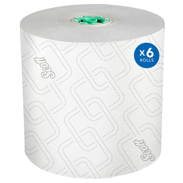 Scott® Pro™ High-Capacity Hard Roll Towels (25700), with Elevated Design and Absorbency Pockets™, for Green Core Dispensers, White, (1,150'/Roll, 6 Rolls/Case, 6,900'/Case)