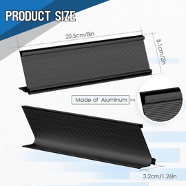 LEIFIDE 12 Pack Aluminum Name Plate Holder for Desk 2 x 8 Inch Name Plates Office Business Desk Holder Desktop Table Display for Business Office Meeting Teacher Kids Woman Man, Blank (Black)