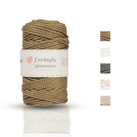 Lovingly Macrame Polyester Macrame Cord - Durable 4mm Polyester Cord for Crocheting Bags, Macrame Yarn for Crafts, Dreamcatchers, Handmade Indoor & Outdoor Boho Decorations - 246ft (82yds) - Chocolate