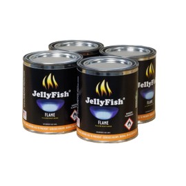 Real JellyFish Flame Premium Gel Fuel 4 Cans Indoor or Outdoor Made in USA 13oz