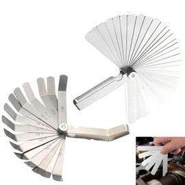 High Precision Feeler Gauge Set 2pcs: 32 & 16 Blade (0.02-1.0mm) SAE Metric Gauges for Valves, Guitars, Spark Plugs, Piston Measurement