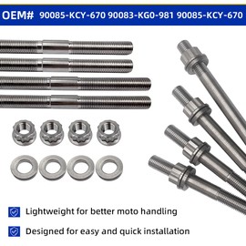 GOLKNHA 400EX Cylinder Head Studs & Cylinder Case Studs Titanium Head Bolt Nut Kit Set Compatible with Honda TRX 400EX TRX400X 1999-2014 XR400 XR400R 1996-2004