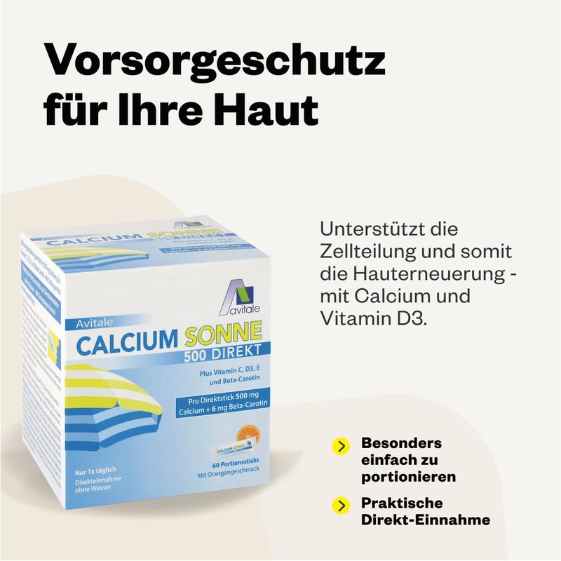 Avitale Calcium Sun 500 Direct, for Preparing Your Skin for