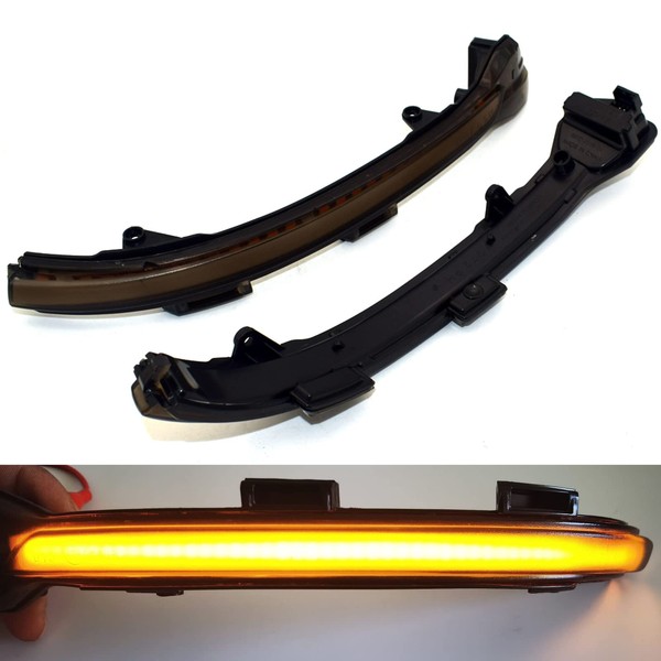 znakeauto - Lente ahumada dinámica LED intermitente intermitente secuencial de