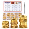 Zruosiniy 400Pcs Brass Knurled Threaded Embedment Nuts M2 M2.5 M3