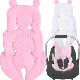 CXAFQ Pink Pram Cushion, Pillow Against Flat Head Baby, 67 x 38 cm, Soft and Comfortable, Suitable for All Seasons, Suitable for Safety Seats, Pram Support Heads, Waist, Hips