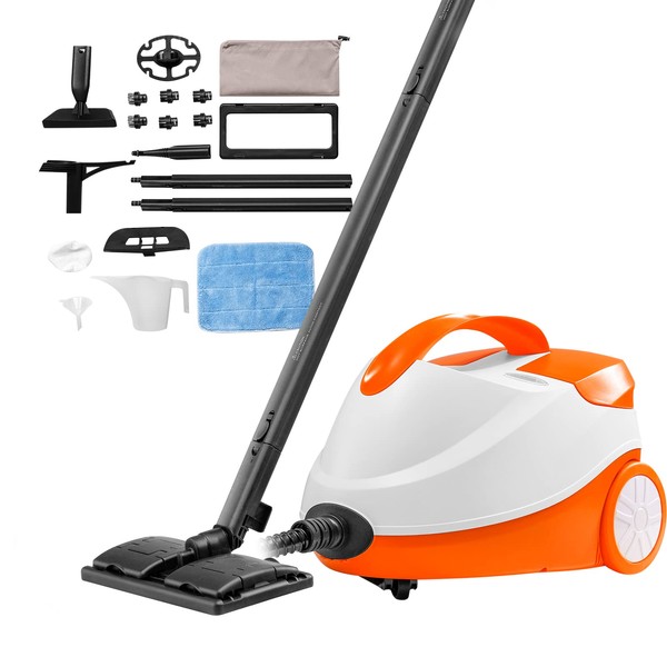 VEVOR Steam Cleaner for Home Use, Portable Steam Cleaner with 20 Accessories, 51oz Tank & 18ft Power Cord, Steamer for Deep Cleaning Floors, Windows, Grout, Grills, Cars, and More