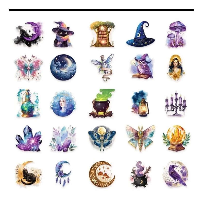 Unbranded 10pcs P.E.T. Magic Spells Stickers- DIY Crafts & Cards,