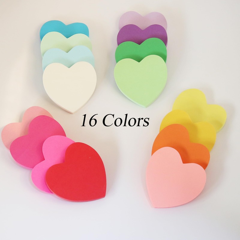 1200 Sheets 3X3in (76 * 76mm) Heart Shape Sticky Notes