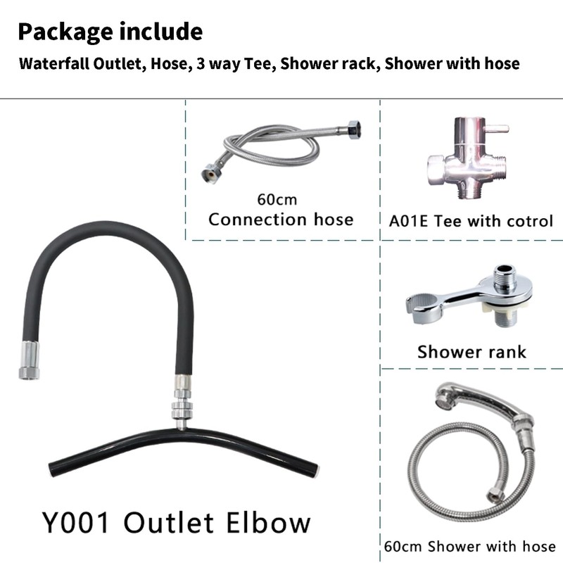 Head Spa Waterfall Shower Head for Shampoo Sink Water Spa&Salon