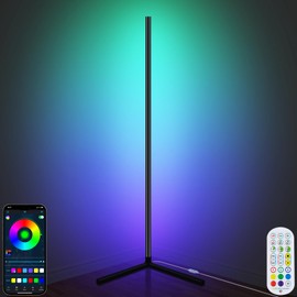 AVCNUJ LED Floor Lamp, 65" Smart RGB Color Changing Corner Lamp with 16 Million DIY Colors & 213 Scenes, Music Sync, Timer, Floor Lamp with Remote & App Control, Standing Lamp for Bedroom Living Room