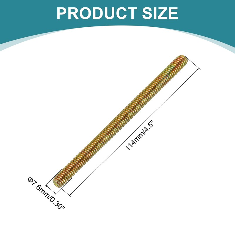 uxcell 8Pcs Fully Threaded Rod, 5/16" UNC x 4-1/2" Length