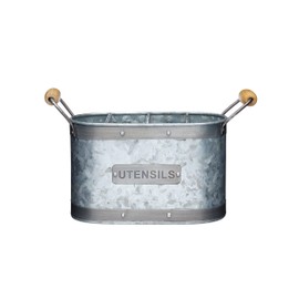 KitchenCraft Utensilienhalter, Stahl, Grau/Braun, 27.5 x 11 x 17 cm