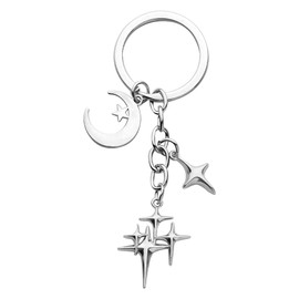 Y2k Moon Star Keychain Punk Gothic Charms for Handbag Charms for Purses Bag Decorations Charm Y2k Grunge Accessories for Women Girls Friend Birthday Christmas Gifts for Besties Friends Gift Keychain