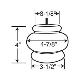 OUTWATER Architectural Products 4 in. H x 4-7/8 in. Dia Unfinished Solid Hardwood Round Bun Foot | 4 Pack with 4 Free Insert Nuts and Drill Bit (3P5.11.00034)