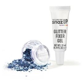 Snazaroo Bio Glitter Kit, Face and Body Paint, Biodegradable Gliter, Ocean Blue Colour 5g + Fixer