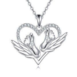 JERWLI Miscarriage Necklace 925 Sterling Sliver Mommy of An Angel Necklace Miscarriage Memorial Jewelry Gifts for Mothers Women