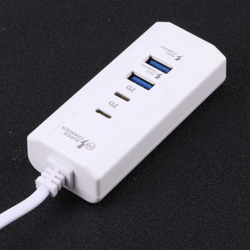 Multicargador Carga Rápida 2 X Usb 2 X Tipo C
