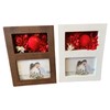 Q-FLA 813443 Arrangement Photo Frame, Preserved Flowers, White, Red, Mother's