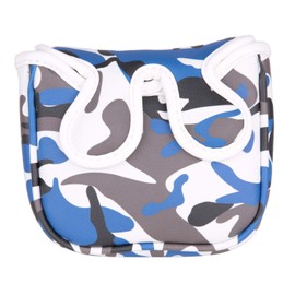 Blue Camouflage Golf Square Mallet Putter Head Cover with 2Ball Magnetic Closure for Center Shafts for Scotty Cameron