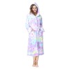 RONGTAI Womens Long Robes Plush Fleece Print Star Nightgown Thick