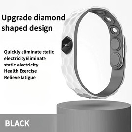 Negative ion wireless anti-static sports wristband for winter cars to eliminate human body static electricity, wrist strap for sports - Color: Write