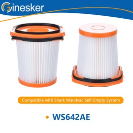WS642AE Filter Replacement for Shark Wandvac Self-Empty System WS642AE Ultra-Lightweight Powerful Cordless Stick Vacuum (4 Pack)