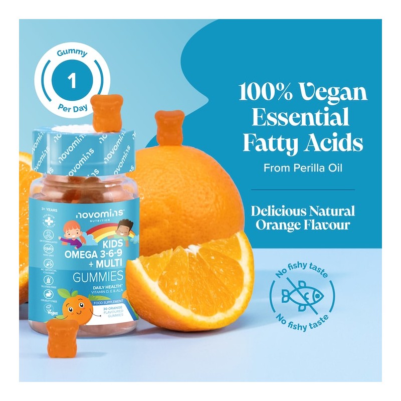 Novomins Kids Omega 3 6 9 + Multi 30 Gummies