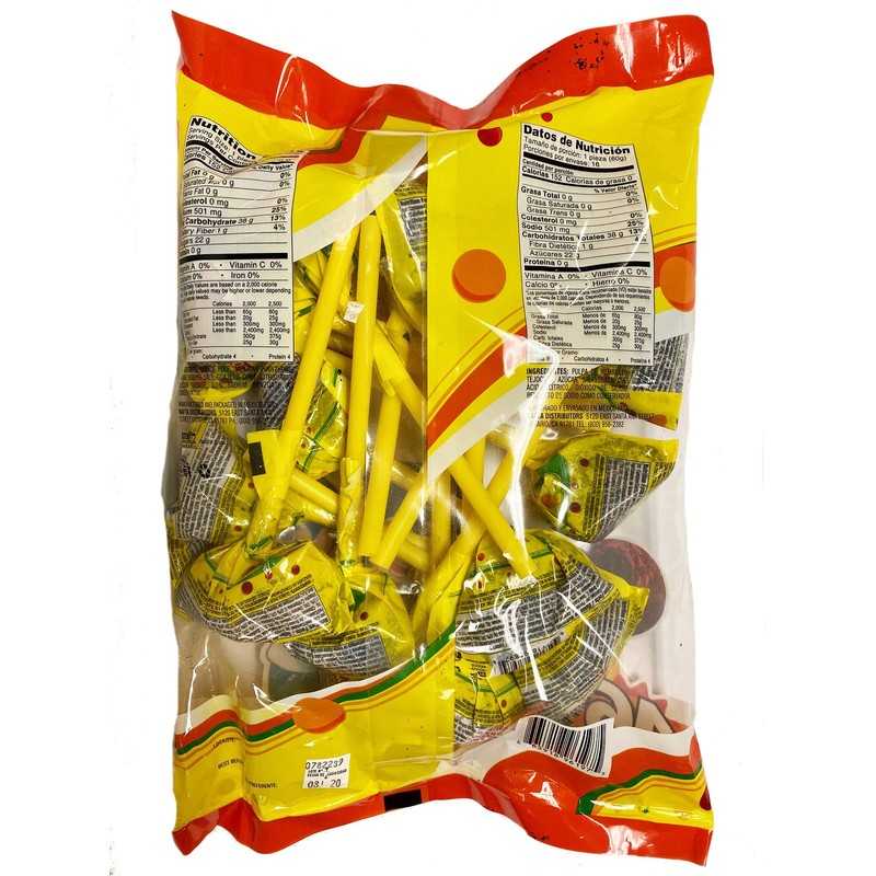 MDM TAMARINDO FLAVORED LOLLIPOPS w SALT/CHILI 2LB 1.78OZ BAG