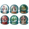 6 Pack 5D DIY Diamond Painting Xmas Snow Globe Greeting