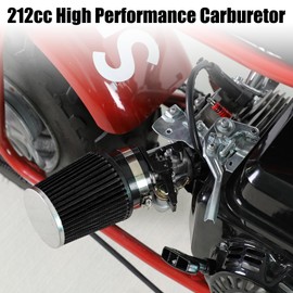 YOXUFA Predator 212 Stage 1 Kit with 212cc Carburetor Exhaust Pipe Replacement for Predator 224 196cc Coleman CT200U BT200X Baja Mini Bike KT196 Hammerhead 80T Go Kart GX160 GX200 6.5hp Engine Parts