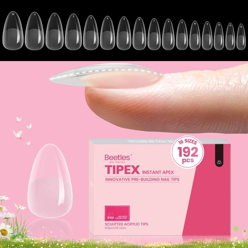 Beetles Tipex Instant Apex Nail Extension Tips Kit Almond/Coffin/Square/Oval/Stiletto/Squaoval Shape