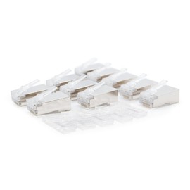 RJ45 8 Core FTP Cat.6 Male Plug Ideal for High Speed Computer Networking Supplied in Bags of 10 Specially designed for installations requiring interference protection.
