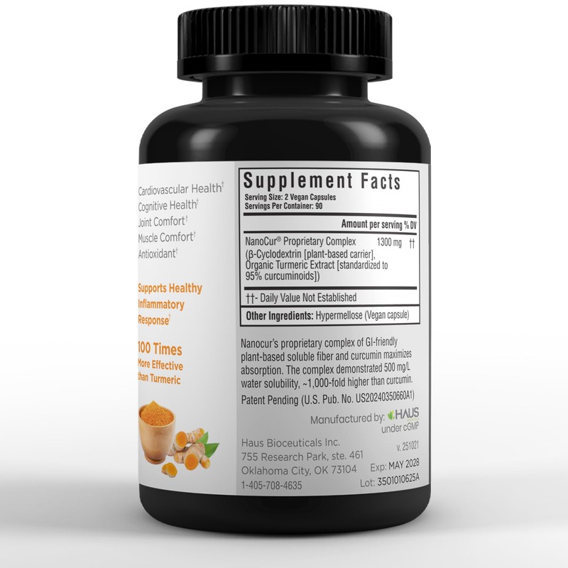 Nanocur Turmeric Curcumin - 100x More Active Than Turmeric, 170%
