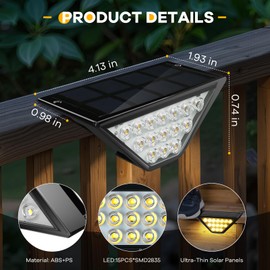 BKBB PPBB Solar Step Lights for Outside, Solar Stair Lights Outdoor Waterproof, Deck Step Lights for Fence, Patio, Yard, Porch, Front Door, Sidewalk, Garden, Patio Decor (10, Warm White)