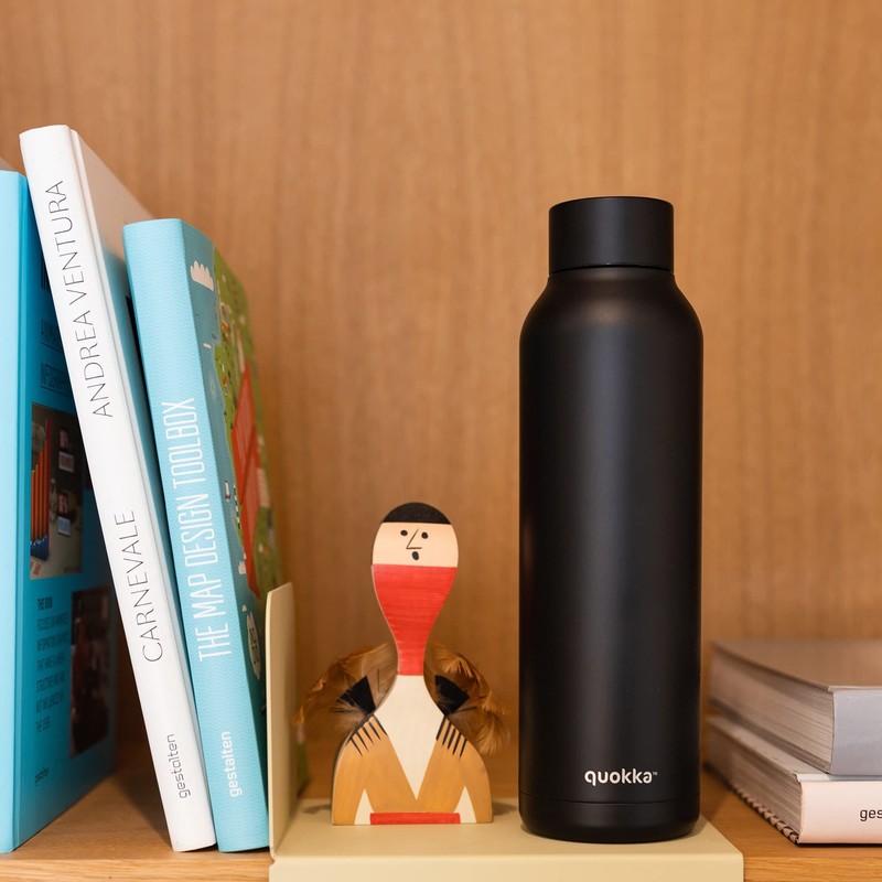 Quokka Solid Jet Black Stainless Steel Thermal Flask 850 ml